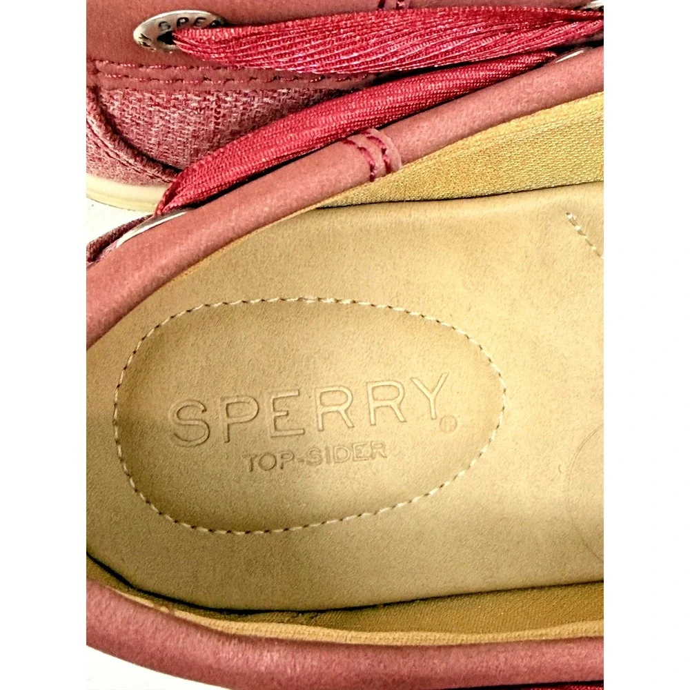 Sperry Koifish Sparkle Canvas Burgundy Women's Boat Shoes Size 9.5 STS84343 Box